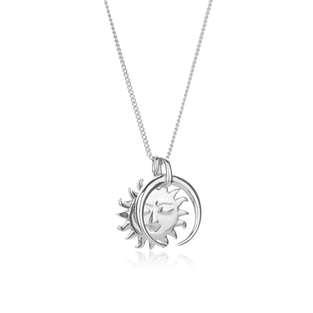 Sun and moon pendant necklace